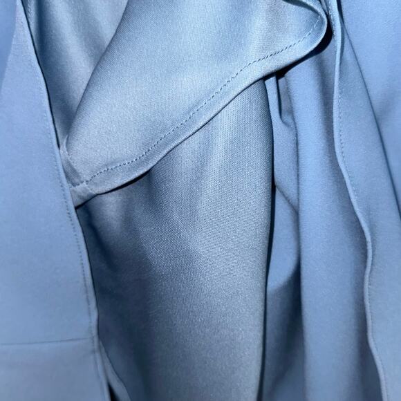 NWT Theia Kiera Beaded Puff Sleeve Gown in Storm Blue Size 4 - Picture 9 of 16